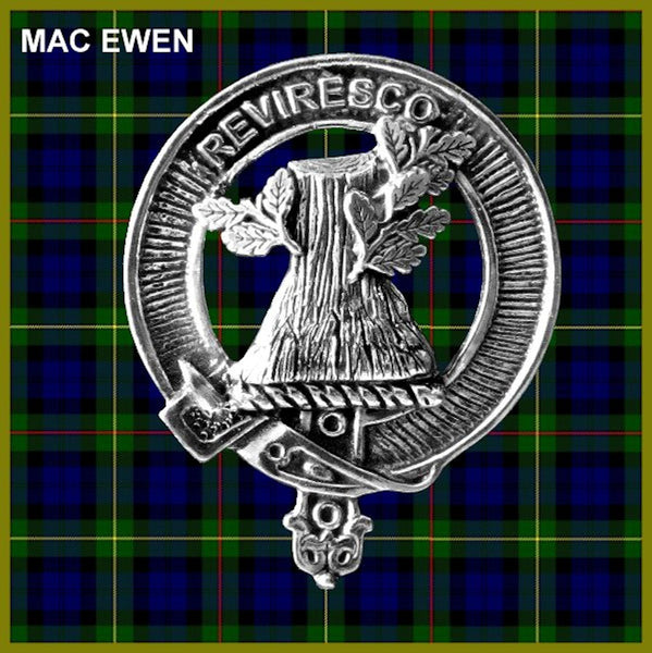MacEwen Clan Crest Badge Glass Beer Mug