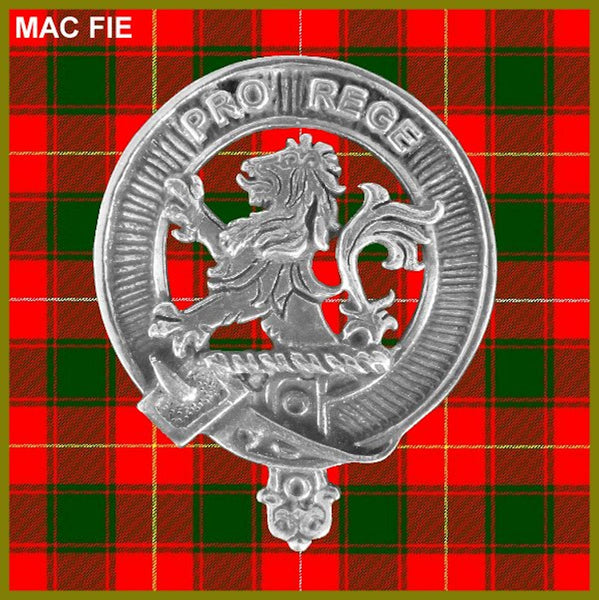 MacFie Clan Crest Badge Glass Beer Mug