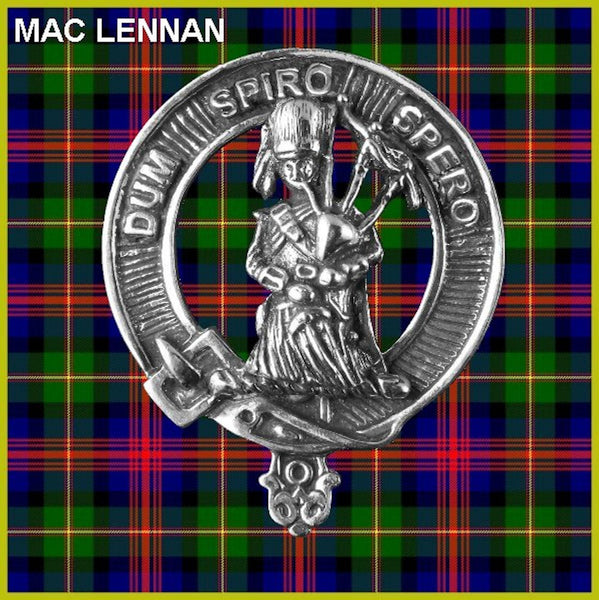 MacLennan Clan Crest Badge Glass Beer Mug