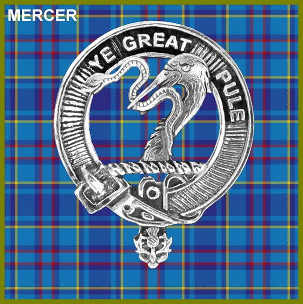 Mercer Clan Crest Badge Glass Beer Mug
