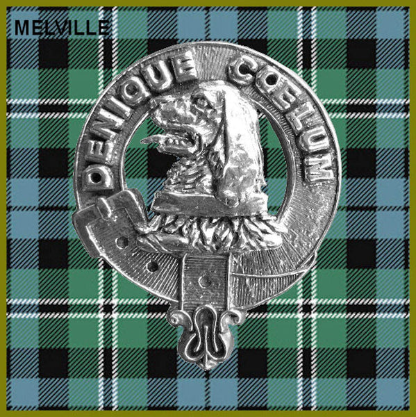 Melville Clan Crest Badge Glass Beer Mug