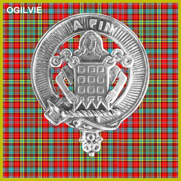 Ogilvie Clan Crest Badge Glass Beer Mug
