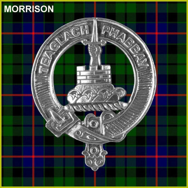 Morrison Clan Crest Badge Glass Beer Mug