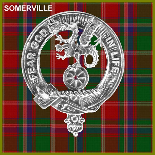 Somervillle Clan Crest Badge Glass Beer Mug