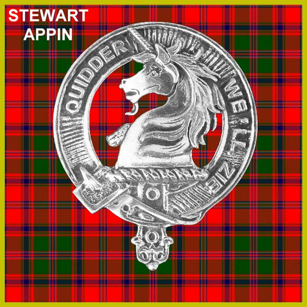 Stewart Appin Clan Crest Badge Glass Beer Mug