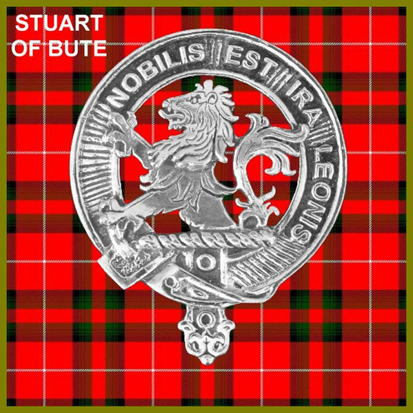 Stuart Clan Crest Badge Glass Beer Mug