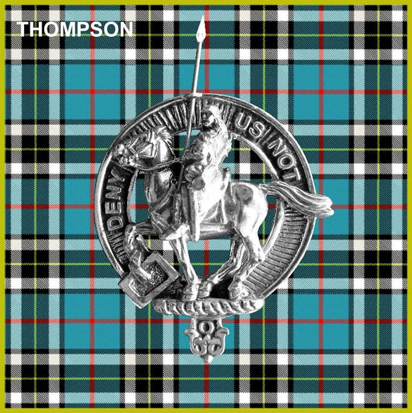 Thompson Clan Crest Badge Glass Beer Mug