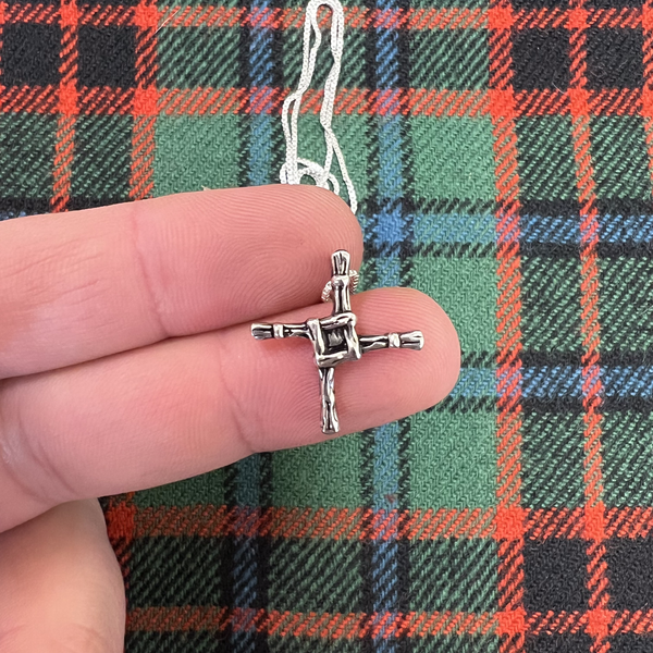 St. Brigid Celtic Cross Pendant, Irish Small, Sterling Silver