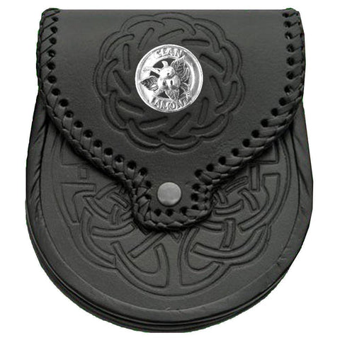 Lamont Crabapple Scottish Clan Badge Sporran, Leather - Celtic Studio