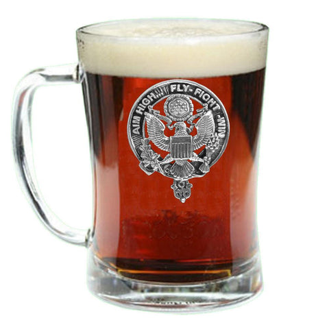 USAF Badge Glass Beer Mug - Celtic Studio