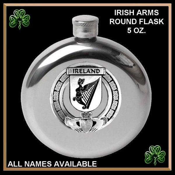 Irish Claddagh Round Flask 5 oz - All Irish Families
