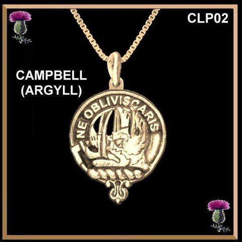 Clan Crest Scottish Pendant CLP02 ~ 14K Gold