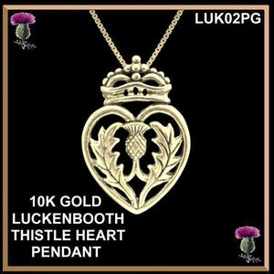 Scottish Luckenbooth Thistle Sterling Silver Pendant ~ 10K Gold