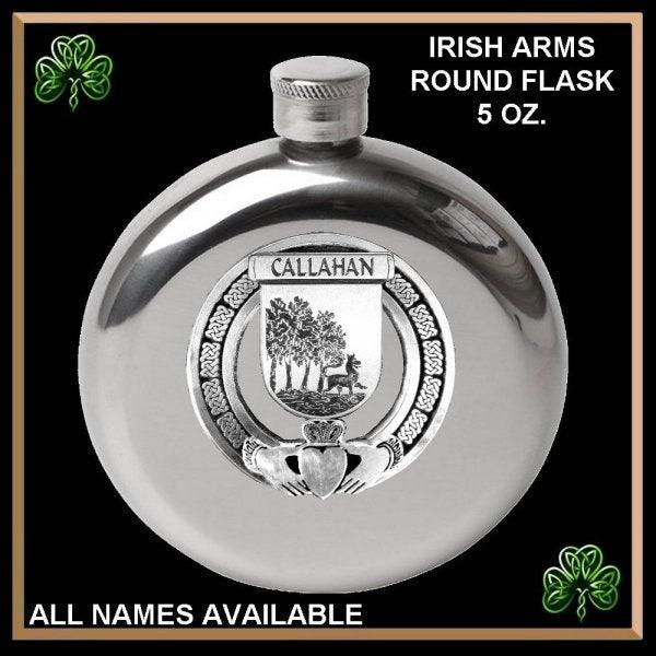 Irish Claddagh Round Flask 5 oz - All Irish Families