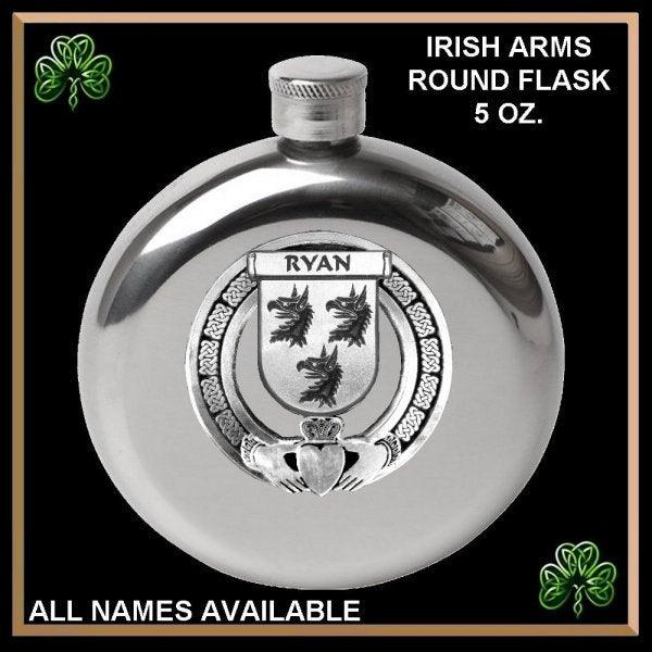 Irish Claddagh Round Flask 5 oz - All Irish Families