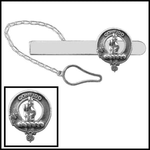 Boyd Clan Crest Scottish Button Loop Tie Bar ~ Sterling silver
