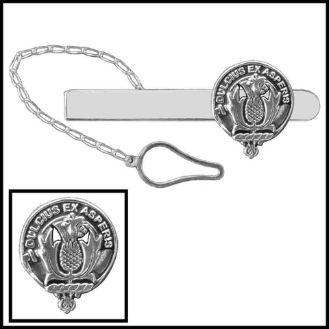 Ferguson Clan Crest Scottish Button Loop Tie Bar ~ Sterling silver
