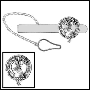 Fraser Lovat Clan Crest Scottish Button Loop Tie Bar ~ Sterling silver