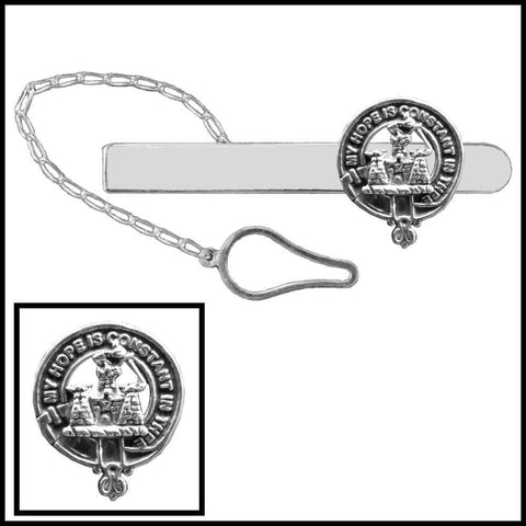 MacDonald (Clanranald) Clan Crest Scottish Button Loop Tie Bar ~ Sterling silver
