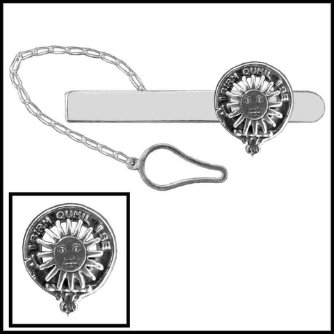 MacLeod (Lewis) Clan Crest Scottish Button Loop Tie Bar ~ Sterling silver