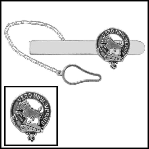 Weir Clan Crest Scottish Button Loop Tie Bar ~ Sterling silver