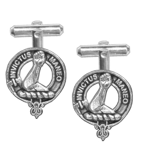 Armstrong Clan Crest Scottish Cufflinks; Pewter, Sterling Silver and Karat Gold