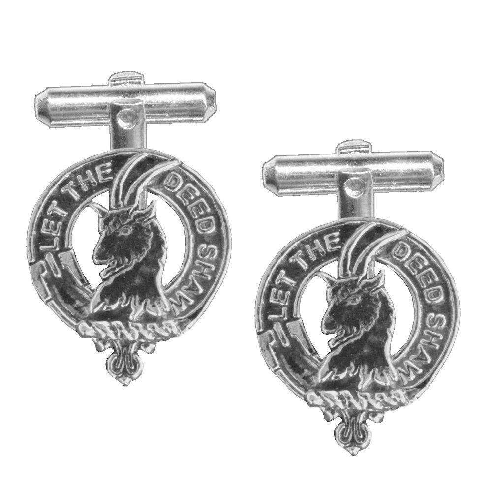 Fleming Clan Crest Scottish Cufflinks; Pewter, Sterling Silver and Karat Gold