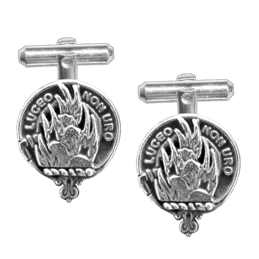 MacKenzie Clan Crest Scottish Cufflinks; Pewter, Sterling Silver and Karat Gold