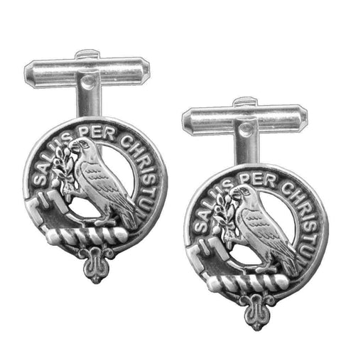 Abernethy Clan Crest Scottish Cufflinks; Pewter, Sterling Silver and Karat Gold