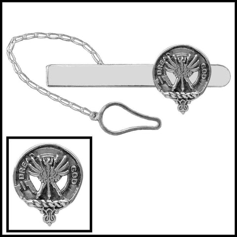 Carnegie Clan Crest Scottish Button Loop Tie Bar ~ Sterling silver