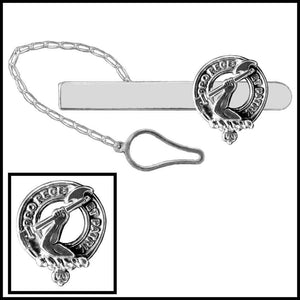 Cooper Clan Crest Scottish Button Loop Tie Bar ~ Sterling silver