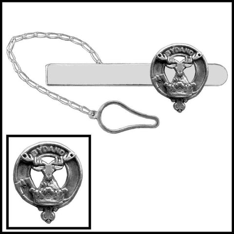 Gordon Clan Crest Scottish Button Loop Tie Bar ~ Sterling silver