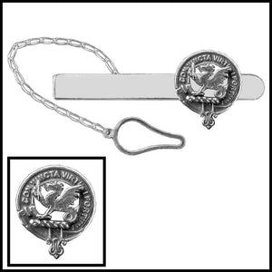 MacBeth Clan Crest Scottish Button Loop Tie Bar ~ Sterling silver