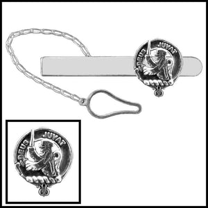 MacDuff Clan Crest Scottish Button Loop Tie Bar ~ Sterling silver