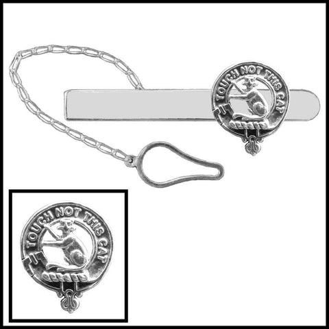 MacGillivray Clan Crest Scottish Button Loop Tie Bar ~ Sterling silver