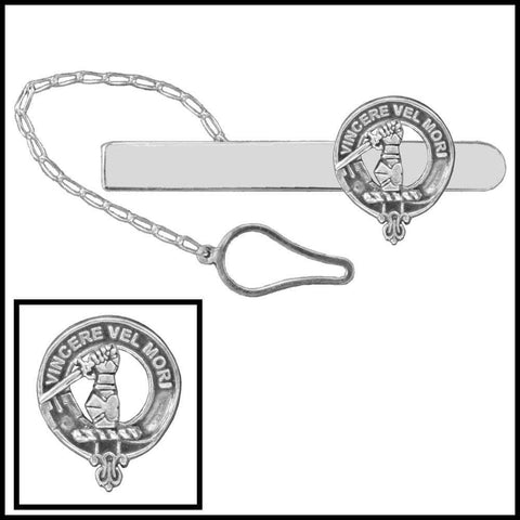 MacNeill Gigha & Colonsay Clan Crest Scottish Button Loop Tie Bar ~ Sterling silver