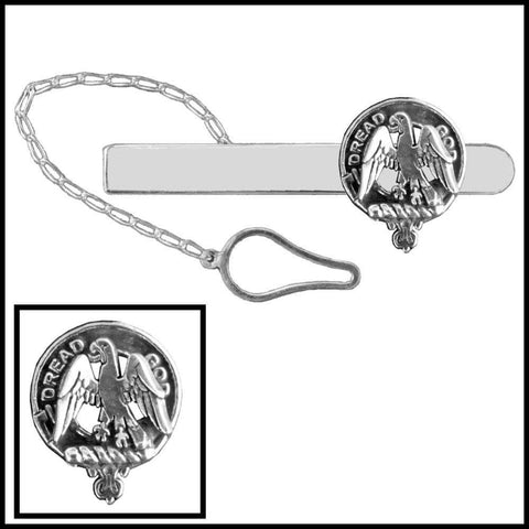 Munro Clan Crest Scottish Button Loop Tie Bar ~ Sterling silver