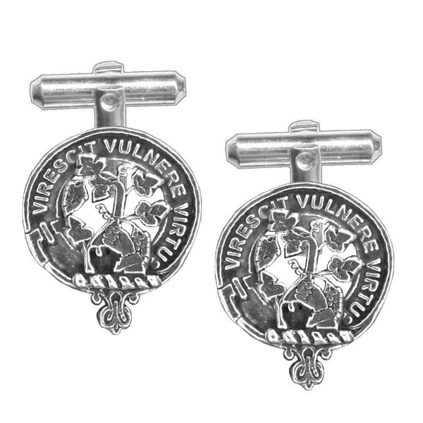 Burnett Clan Crest Scottish Cufflinks; Pewter, Sterling Silver and Karat Gold