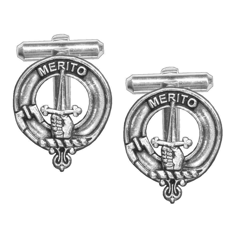 Dunlop Clan Crest Scottish Cufflinks; Pewter, Sterling Silver and Karat Gold