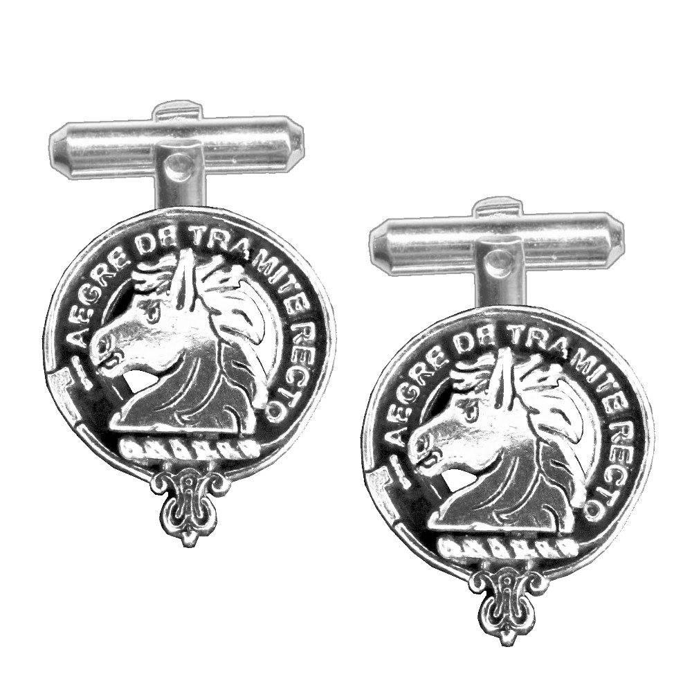 Horsburgh Clan Crest Scottish Cufflinks; Pewter, Sterling Silver and Karat Gold