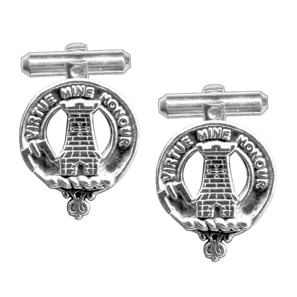 MacLean Clan Crest Scottish Cufflinks; Pewter, Sterling Silver and Karat Gold