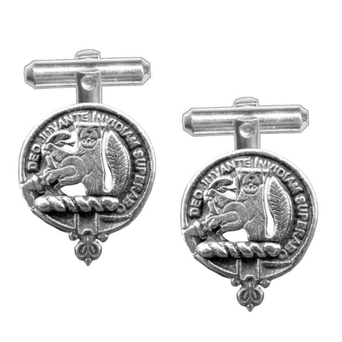MacThomas Clan Crest Scottish Cufflinks; Pewter, Sterling Silver and Karat Gold