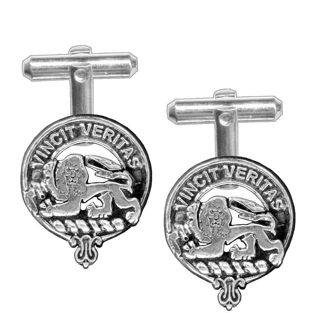 Baxter Clan Crest Scottish Cufflinks; Pewter, Sterling Silver and Karat Gold