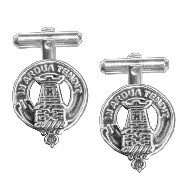 MacCallum Clan Crest Scottish Cufflinks; Pewter, Sterling Silver and Karat Gold