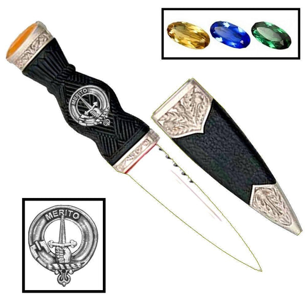 Dunlop Clan Crest Sgian Dubh, Scottish Knife