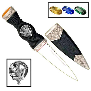 Ewing Clan Crest Sgian Dubh, Scottish Knife