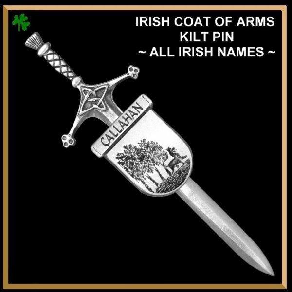 Callahan Irish Coat of Arms Pewter or  Kilt Pin