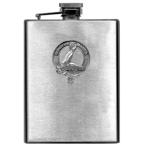 Armstrong 8oz Clan Crest Scottish Badge Stainless Steel Flask