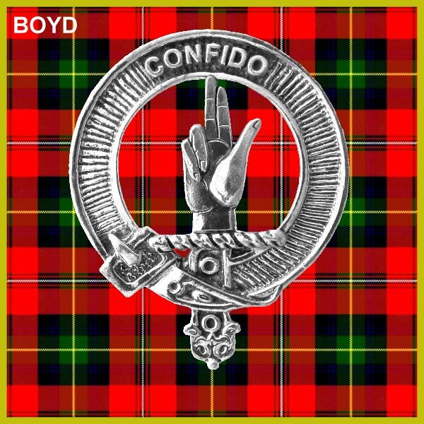 Boyd 8oz Clan Crest Scottish Badge Stainless Steel Flask