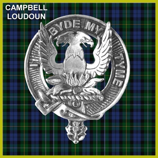 Campbell Loudoun 8oz Clan Crest Scottish Badge Stainless Steel Flask